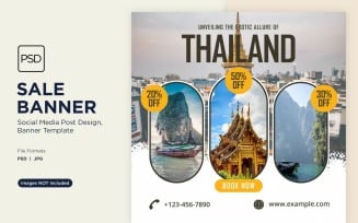 Explore the world travel and adventure sale banner design 7