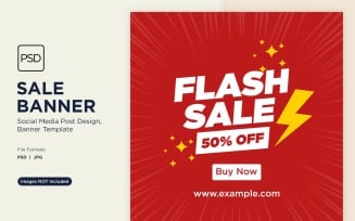 Flash into Savings Flash Sale Banner Design Template 12