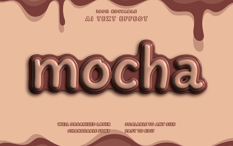 Mocha Editable Text Effect Illustration