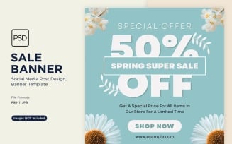 Special Offer Spring Super Sale Banner Design Template