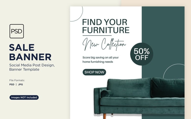 Special Sale on Home Furniture Banner Design Template Social Media