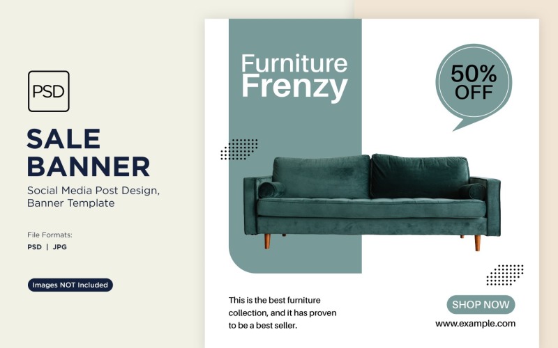 Special Sale on Home Furniture Frenzy Banner Design Template Social Media