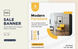 Special Sale on Home Modern Furniture Banner Design Template 1