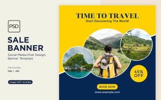 Time to Travel Banner Design Template 1
