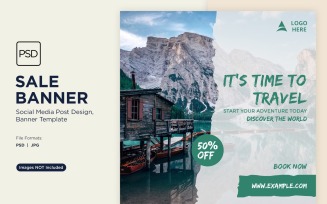 Time to Travel Banner Design Template