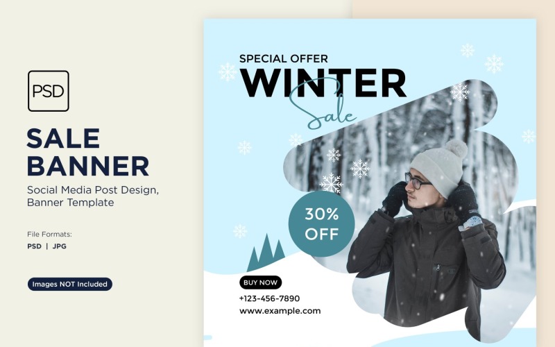 Winter Wonderland Winter Sale Banner Design Template 10 Social Media