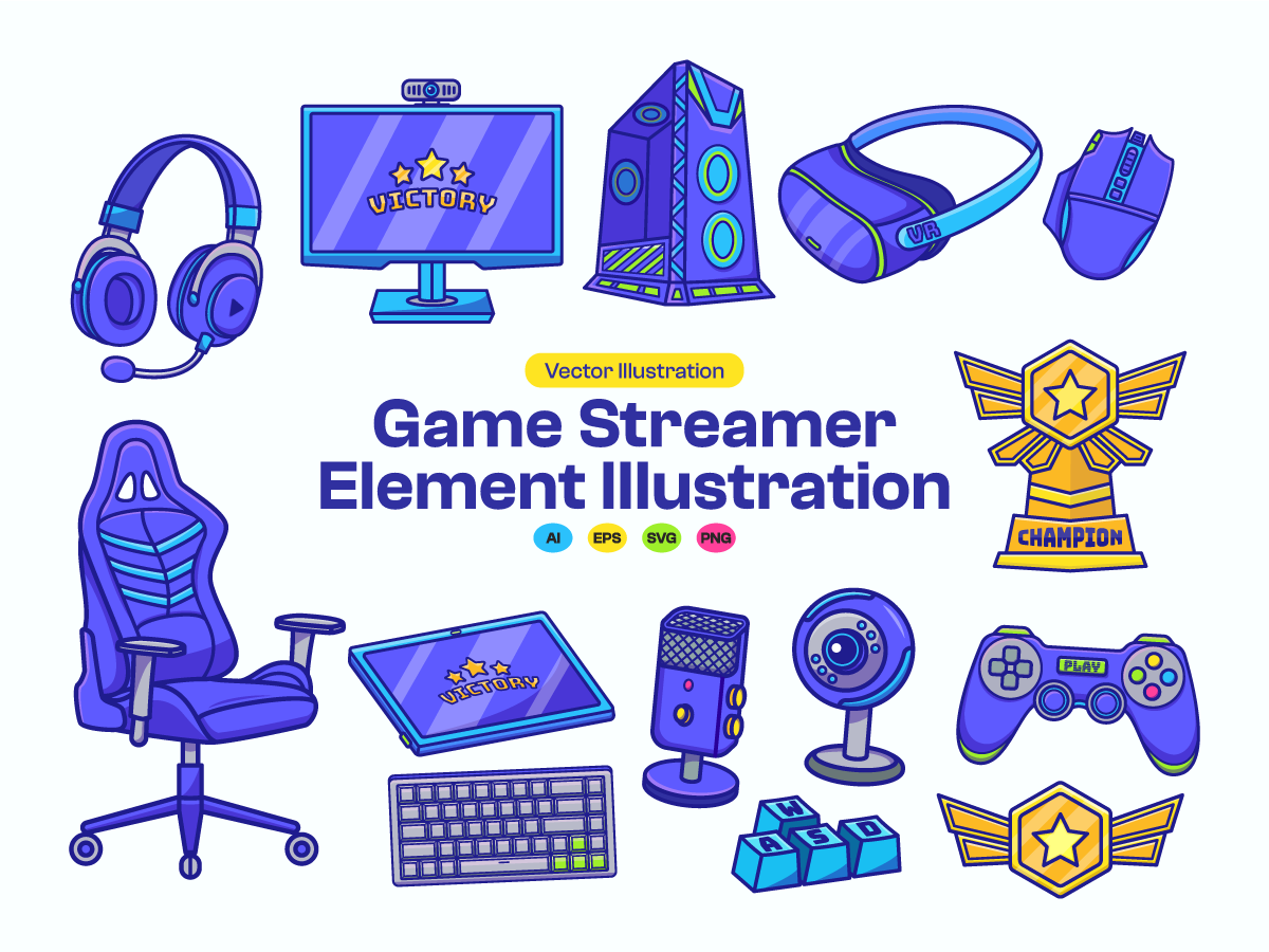 Game Streamer Elements Collection