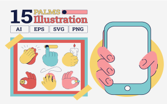 13 Palms Gesture - Illustration