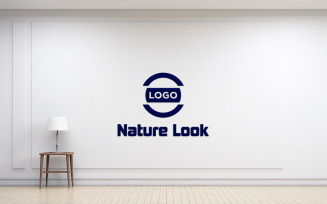 White Wall Logo Mockup Template