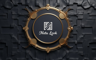 Gold Circle Logo Mockup Design