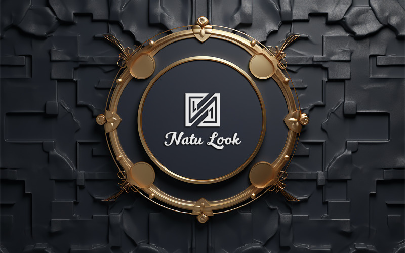 Gold Circle Logo Mockup Design Product Mockup