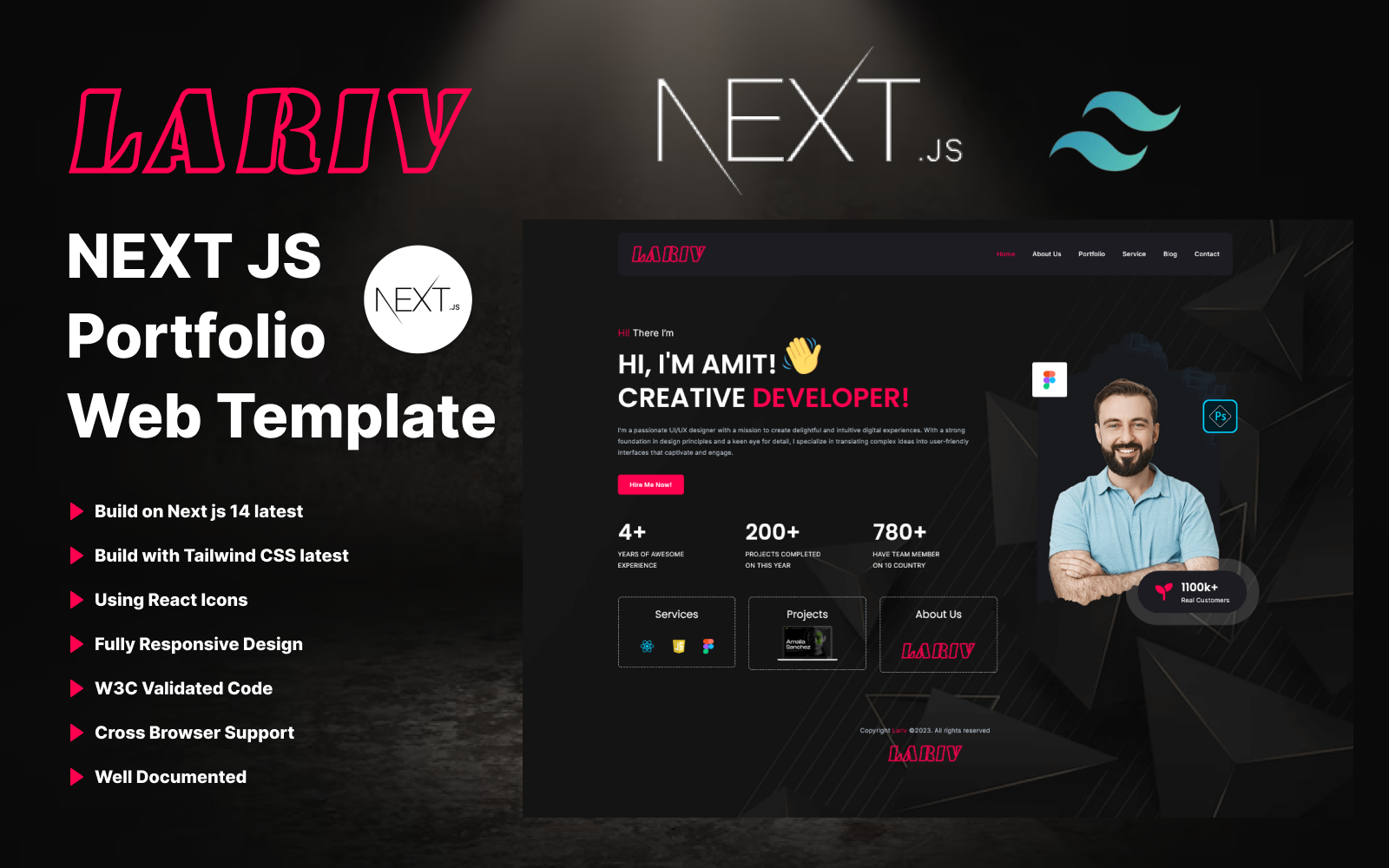 Lariv - Next js portfolio web template