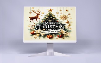 Merry Christmas And Happy New Year Illustration Template