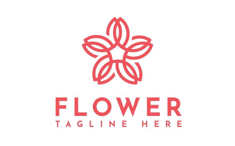 Minimal Flower Logo template Logo Template