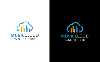 Music Cloud Logo Design Template