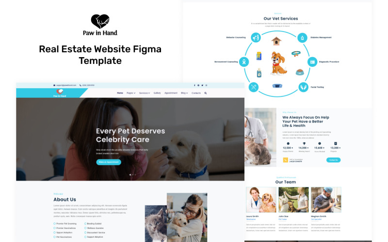 Pet Hospital Website Design PSD Template