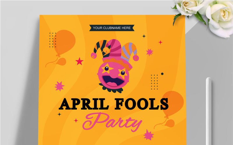 April Fools Day Party Event Flyer Corporate Identity