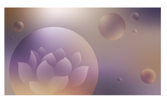 Background Image 14400x8100px In Purple Color Scheme With Lotuses And Spheres