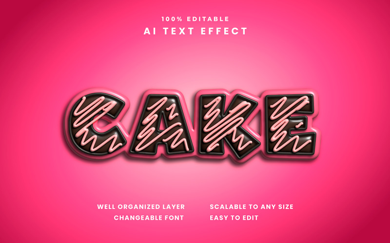 Cake Editable Text Effect Illustration