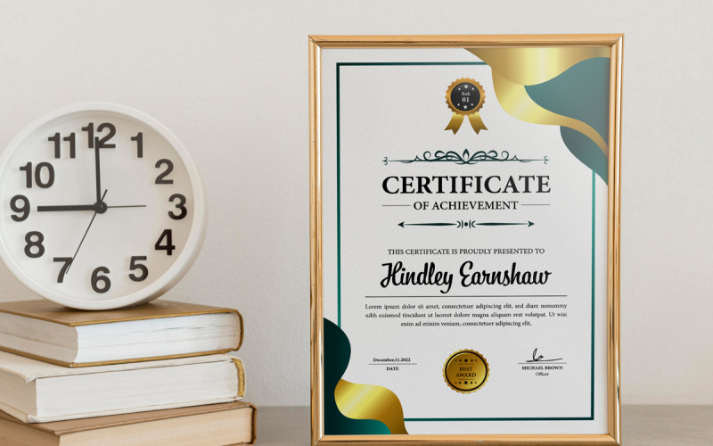 Certificate of Achievement Layout Templates Corporate Identity