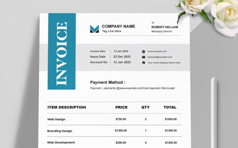 Clean Corporate Invoice Layout Corporate Identity