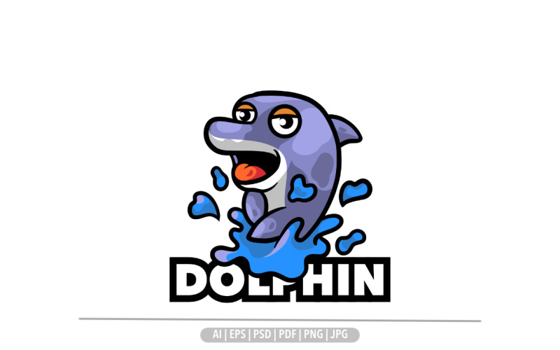 Cute dolphin mascot logo design Logo Template