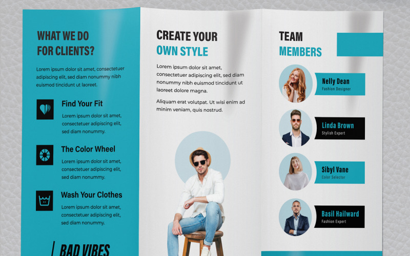 Fashion Trifold Brochure Template Corporate Identity