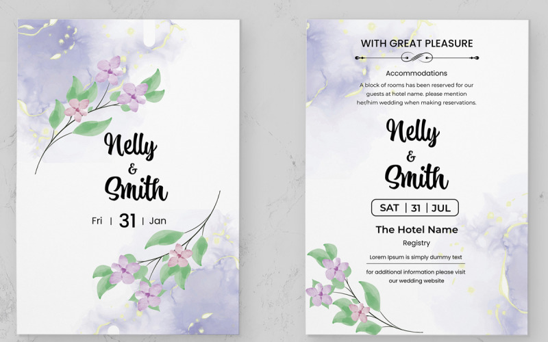 Flower Wedding Invitation Card Template Corporate Identity