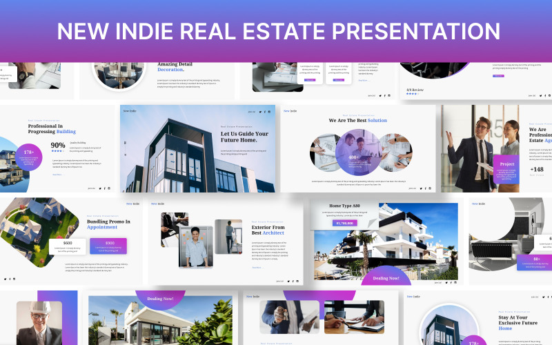 New Indie Real Estate Powerpoint Presentation Template PowerPoint Template