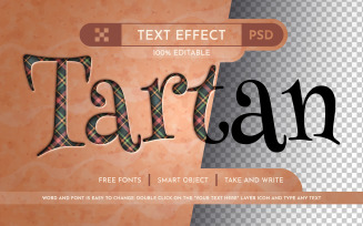 Tartan Cut - Editable Text Effect, Font Style