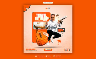 Travel Tourism Social Media Template design