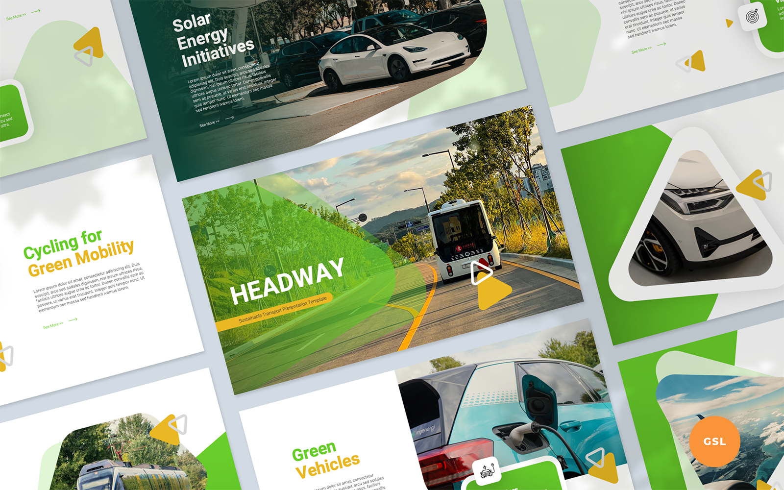 Headway - Sustainable Transport Presentation Google Slides Template
