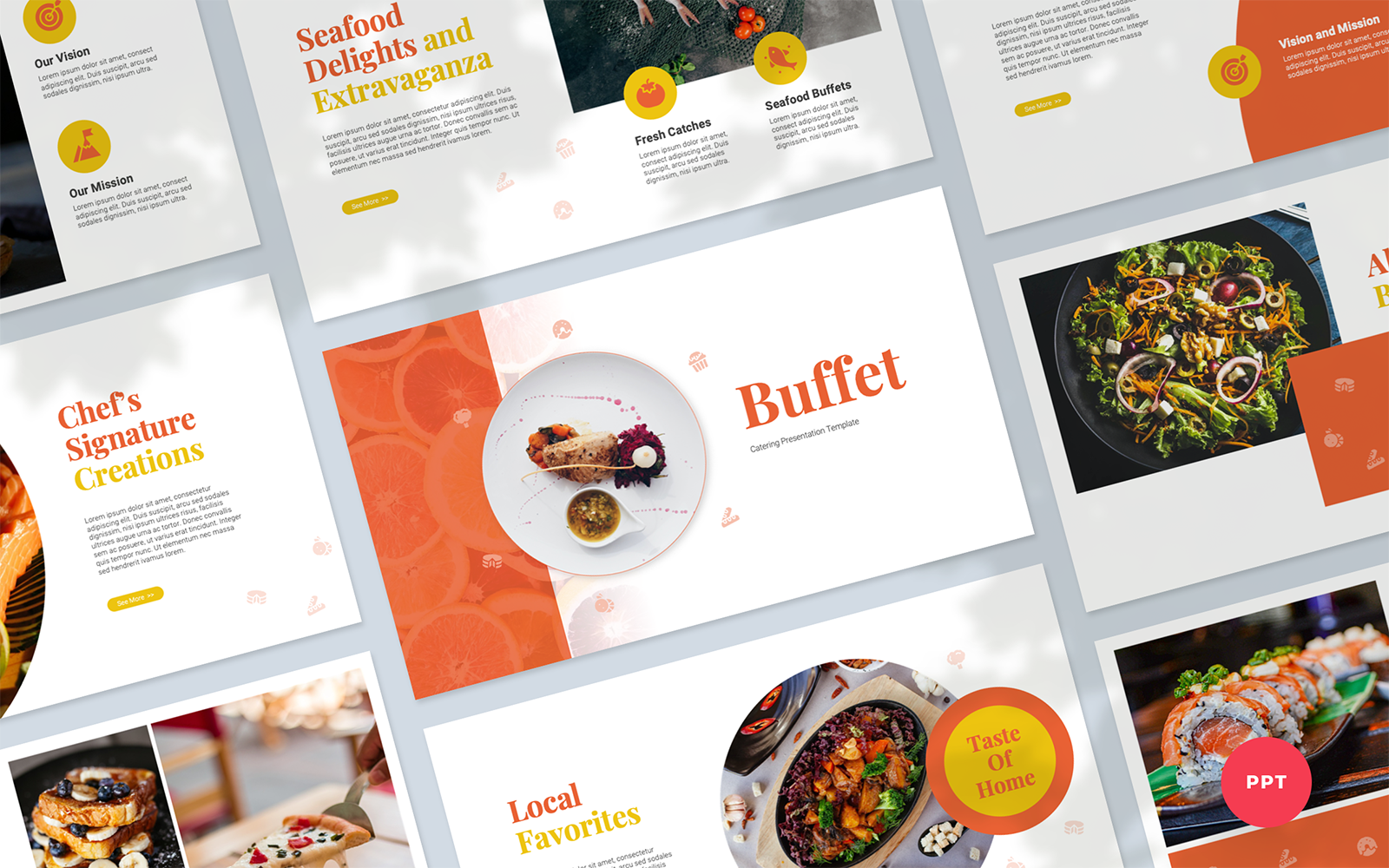 Buffet - Catering Presentation PowerPoint Template