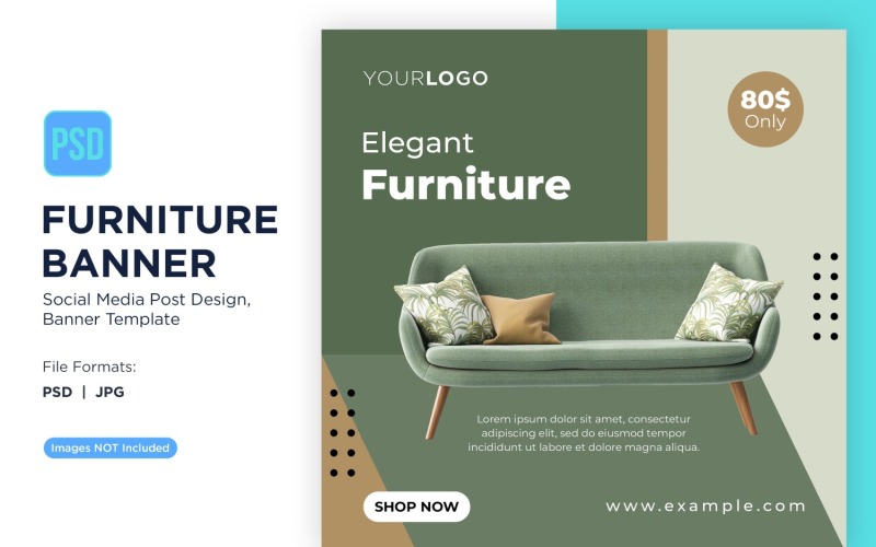 Elegant Furniture Banner Design Template Social Media