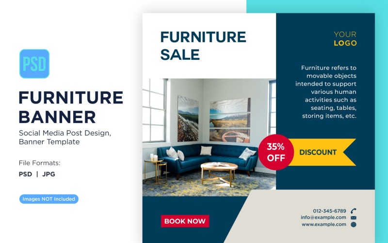 Furniture Sale Banner Design Template 14 Social Media