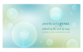 Inspirational Background 14400x8100px In Blue Color Scheme With Message About Choosing Peace