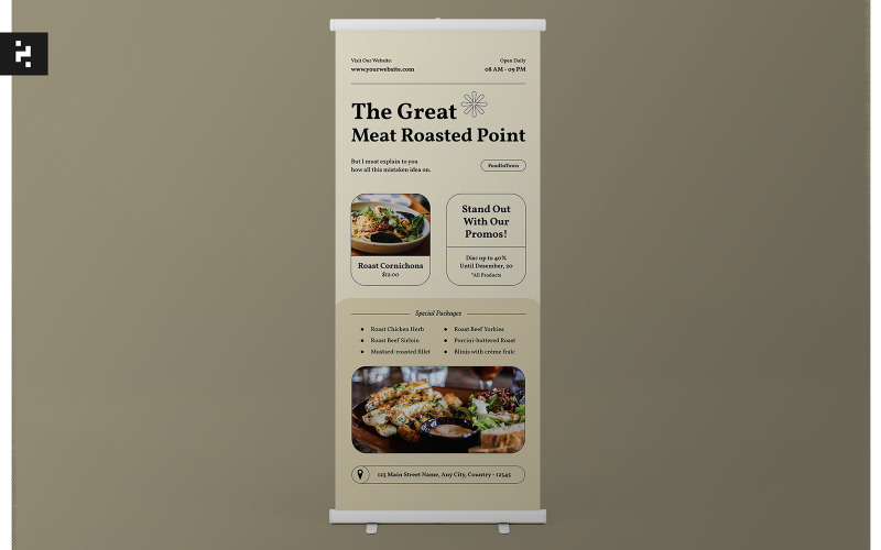 Minimal Food Roll Up Banner Corporate Identity