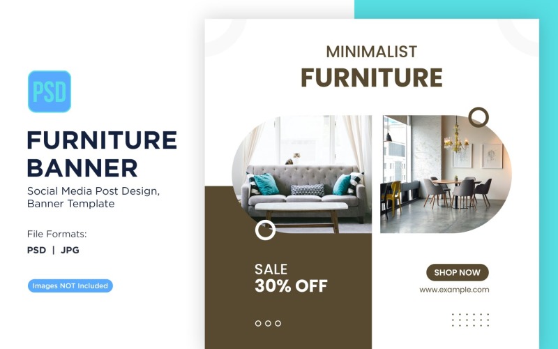 Minimalist Furniture Banner Design Template 2 Social Media