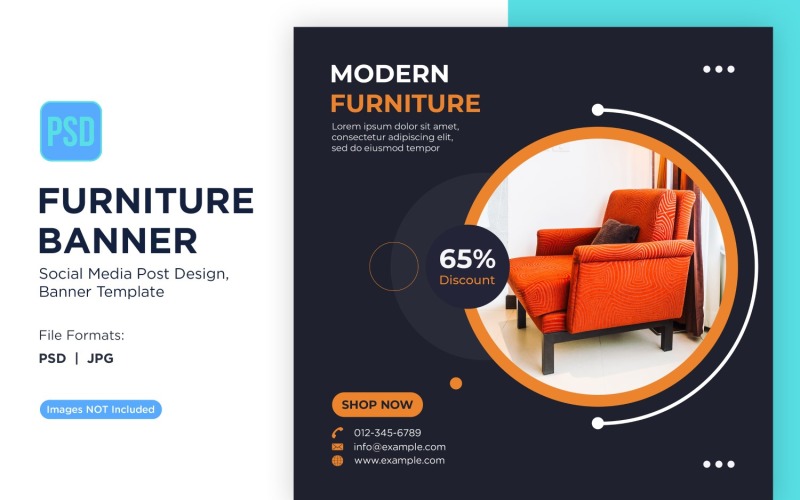 Modern Furniture Banner Design Template 10 Social Media