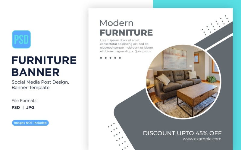 Modern Furniture Banner Design Template 11 Social Media