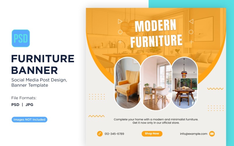 Modern Furniture Banner Design Template 12 Social Media