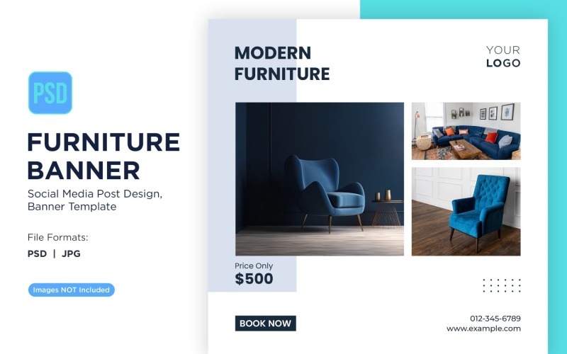 Modern Furniture Banner Design Template 13 Social Media
