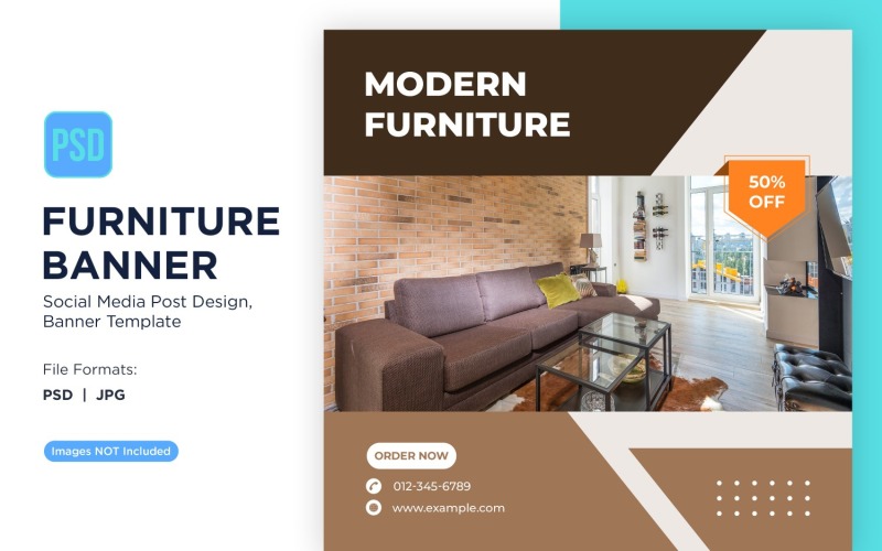 Modern Furniture Banner Design Template 2 Social Media