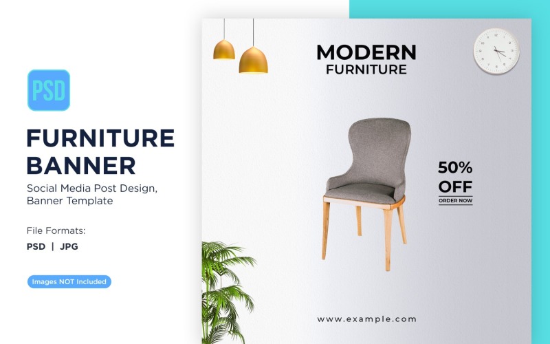 Modern Furniture Banner Design Template 4 Social Media