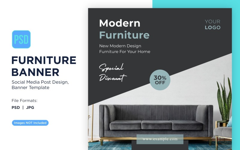 Modern Furniture Banner Design Template 8 Social Media