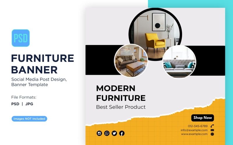 Modern Furniture Best Seller Product Banner Design Template Social Media