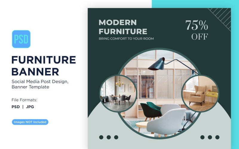 Modern Furniture Bring Comfort To Your Room Banner Design 2 Social Media