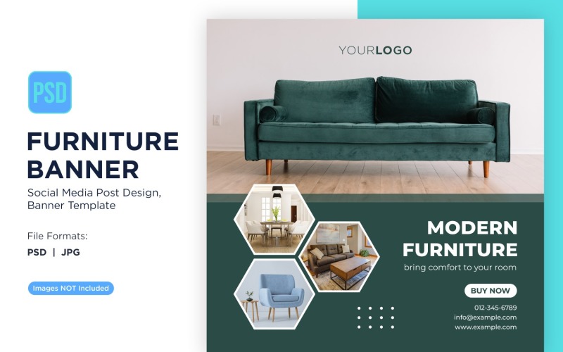Modern Furniture Bring Comfort To Your Room Banner Design Social Media
