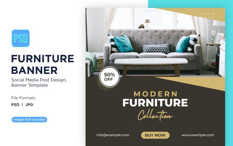 Modern Furniture Collection Banner Design Template 2 Social Media