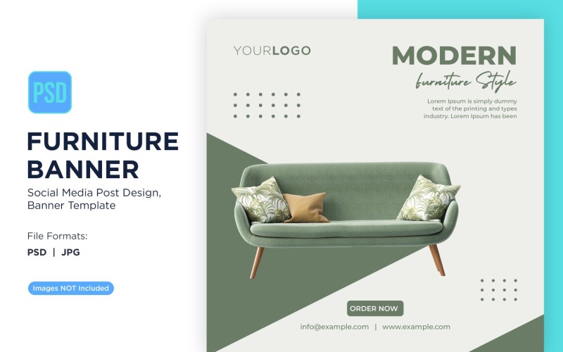Modern Furniture Style Banner Design Template Social Media